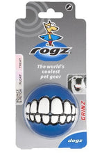 Load image into Gallery viewer, Rogz Grinz Dog Ball (Blue) (6.4cm)