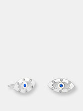 Load image into Gallery viewer, Evil Eye Sapphire Stud Earrings