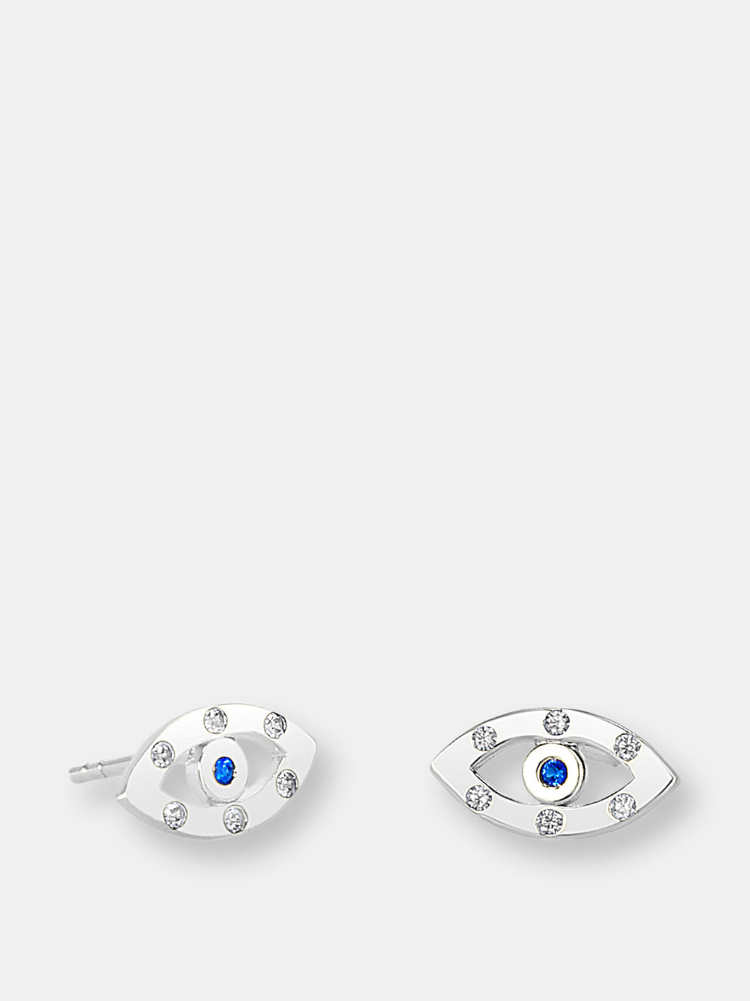 Evil Eye Sapphire Stud Earrings
