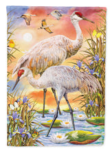 Load image into Gallery viewer, 11 x 15 1/2 in. Polyester Sandhill Cranes Garden Flag 2-Sided 2-Ply