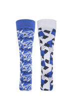 Load image into Gallery viewer, Childrens/Kids Rockies Ski Socks (Pack Of 2) - Bright Blue/Platinum