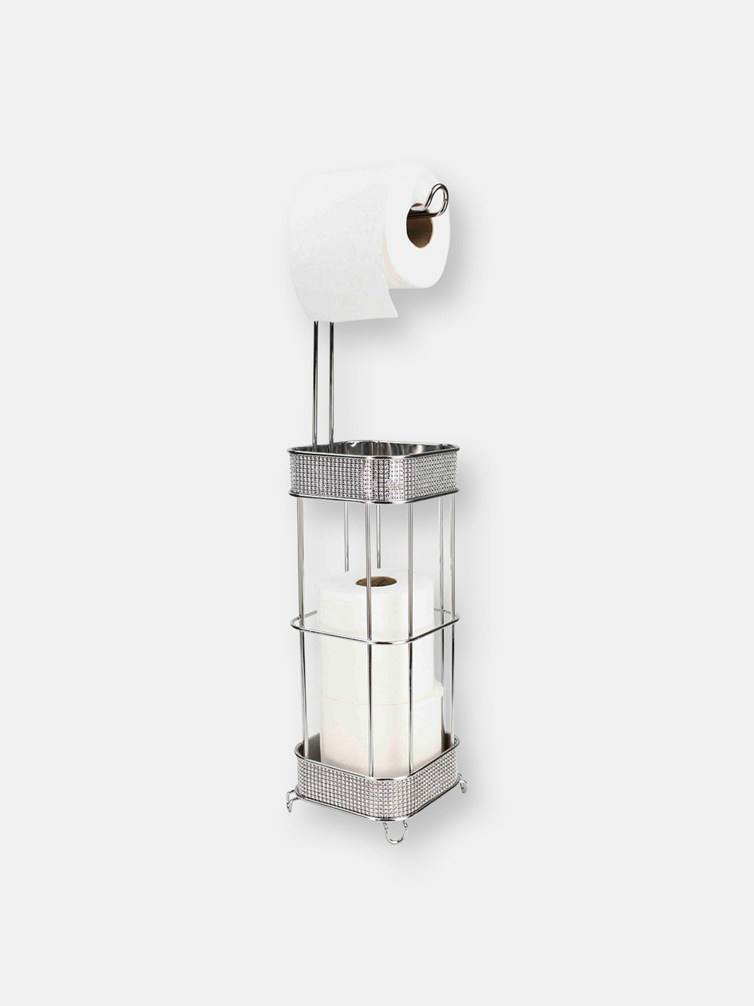 Diamond Collection Free-Standing Dispensing Toilet Paper Holder, Chrome