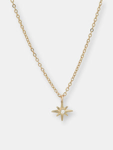 "Celestial" 14K Gold Tiny North Star Pendant With Diamond, Ruby, Sapphire