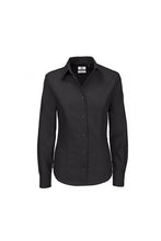Load image into Gallery viewer, B&amp;C Ladies Oxford Long Sleeve Shirt / Ladies Shirts &amp; Blouses (Black)