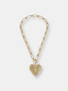 Dottie Wicker Heart Pendant Necklace