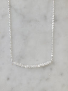 Michelle Bar Necklace in Moonstone - Brass Chain