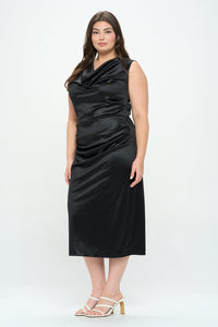 Topanga Satin Stretch Cowl Dress