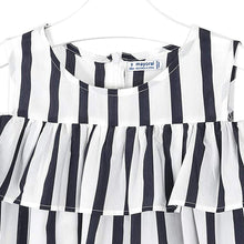 Load image into Gallery viewer, Navy Striped Chiffon Dress
