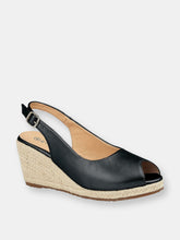 Load image into Gallery viewer, Womens/Ladies Regina PU Buckle Wedge Heel Sandals - Black
