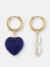 Load image into Gallery viewer, Aubrey Stone Heart Hoop Earrings