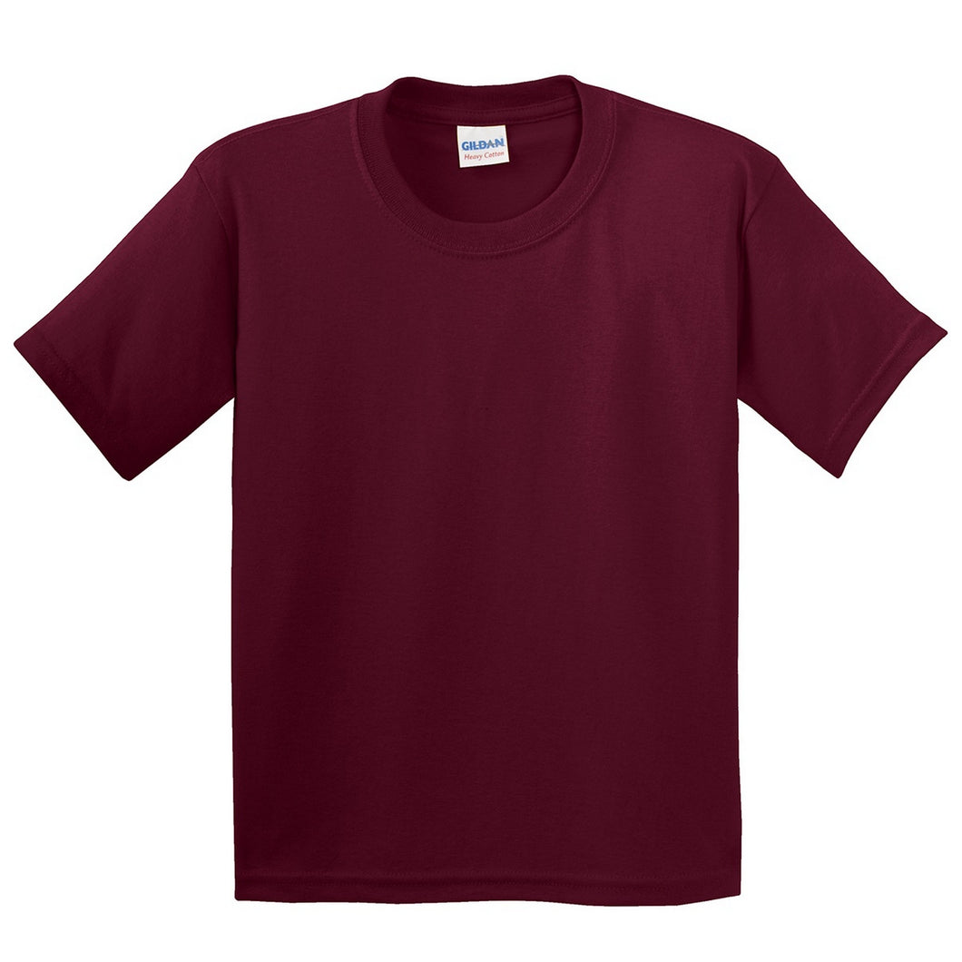Gildan Childrens Unisex Heavy Cotton T-Shirt (Pack of 2) (Maroon)