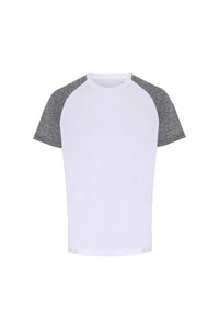 TriDri Mens Contrast Sleeve Performance T-shirt (White/Black Melange)