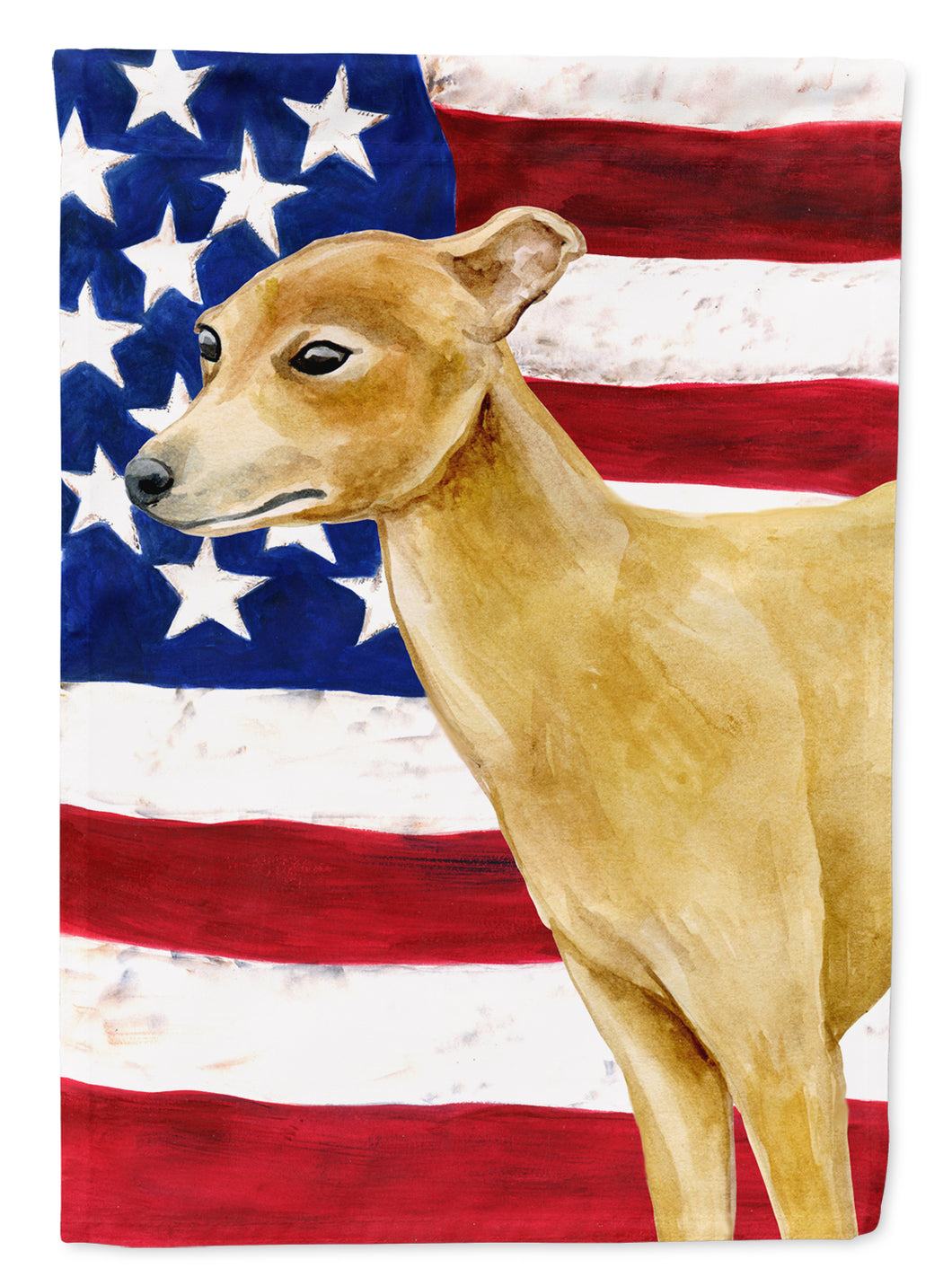 11 x 15 1/2 in. Polyester Italian Greyhound Patriotic Garden Flag 2-Sided 2-Ply