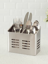 Load image into Gallery viewer, Dual Compartment Stainless Steel Cutlery Holder