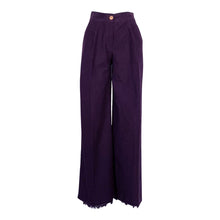 Load image into Gallery viewer, Wide-Leg Cargo Pants In Eggplant Denim