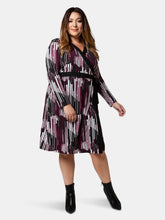Load image into Gallery viewer, Kara Wrap Dress In Purple Potion (Curve)