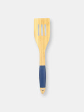 Load image into Gallery viewer, Michael Graves Design Slotted Bamboo Spatula with Indigo Silicone Handle