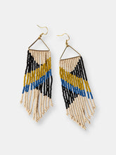 Load image into Gallery viewer, LAPIS BLACK CITRON DIAGONAL ON TRIANGLE EARRINGS