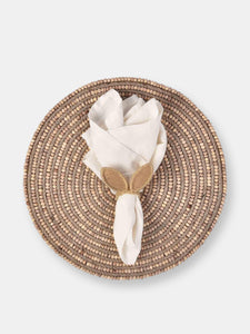 Jute & Wooden Beads Embroidered Placemat