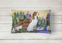 Load image into Gallery viewer, 12 in x 16 in  Outdoor Throw Pillow Springer Spaniel Canvas Fabric Decorative Pillow