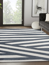 Load image into Gallery viewer, Nuevo NU160A Black White Large Pinstripe Area Rug