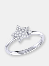 Load image into Gallery viewer, Dazzling Star Bezel Diamond Ring in Sterling Silver