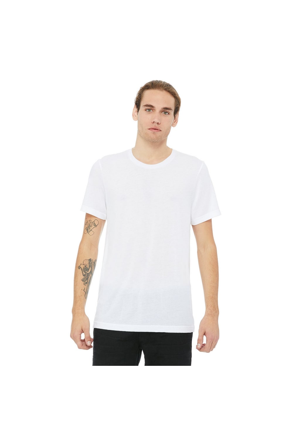 Canvas Triblend Crew Neck T-Shirt / Mens Short Sleeve T-Shirt (Solid White Triblend)