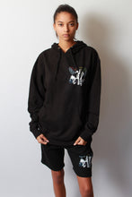 Load image into Gallery viewer, Drawstring Hoodie with Pride Unicorns in Black