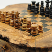 Load image into Gallery viewer, Rustic Olive Wood Chess Set