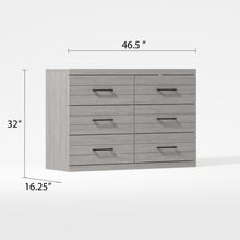 Load image into Gallery viewer, Hamsper 6-Drawer Dusty Gray Oak Dresser