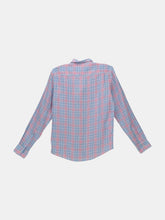 Load image into Gallery viewer, Faherty Men&#39;s Rose / Blue Plaid Linen Ventura Button Down Casual Button-Down Shirt - S