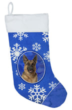 Load image into Gallery viewer, Winter Snowflakes Holiday German Shepherd Christmas Stocking