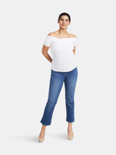 Load image into Gallery viewer, Maternity Vintage Fray Hem Straight Jeans In Korn