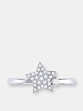 Load image into Gallery viewer, Dazzling Star Bezel Diamond Ring in Sterling Silver
