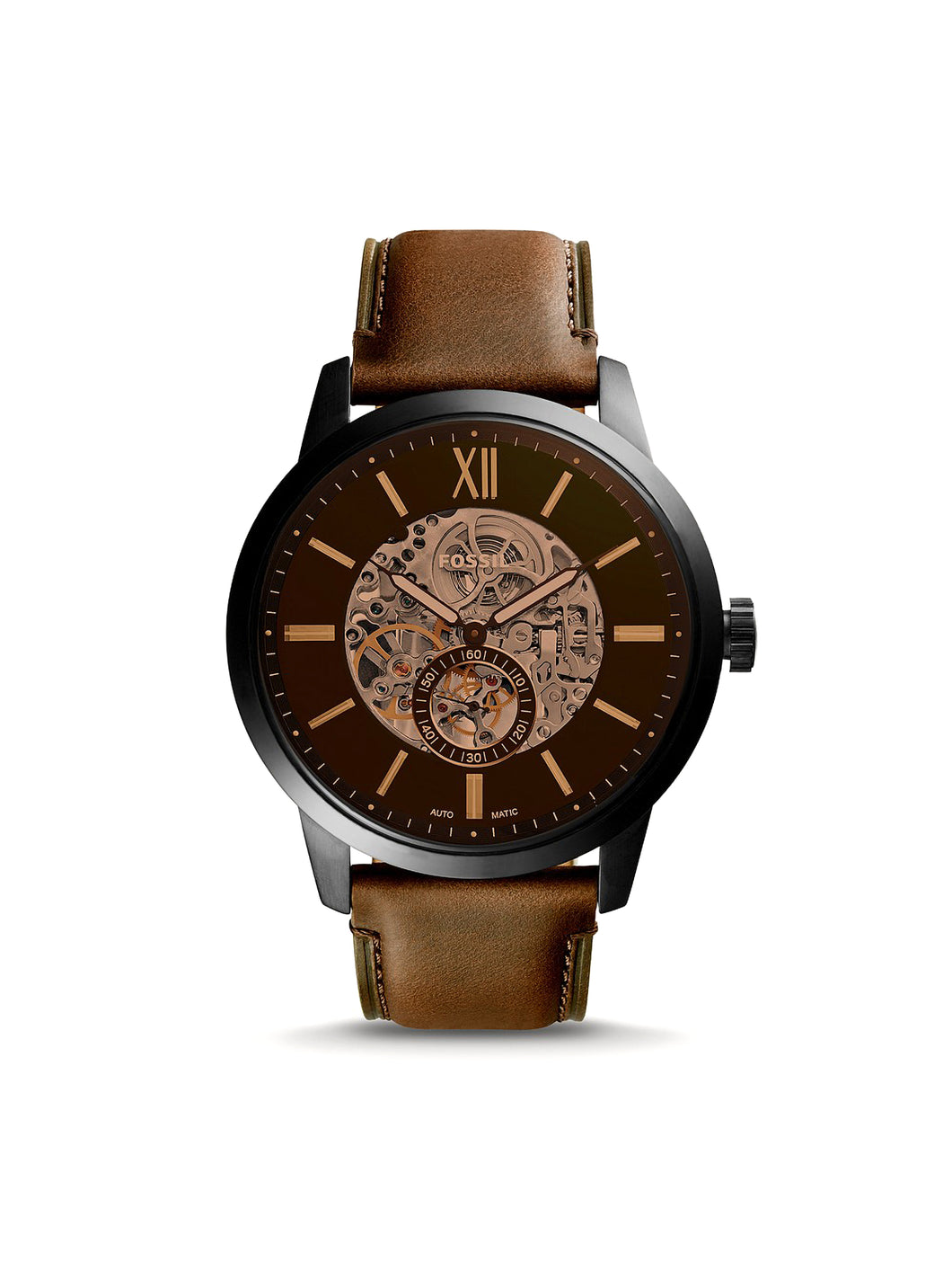 ME3155 Elegant Chinese Movement Fashionable Townsman 48mm Automatic Brown Leather Watch