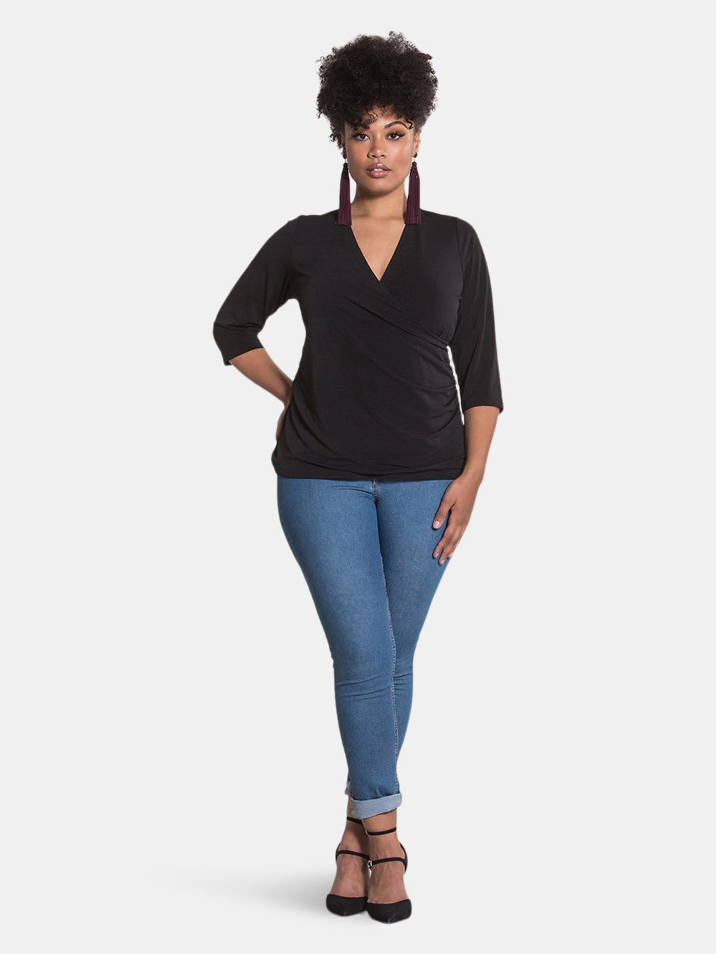 Rouched Wrap Top (Curve)