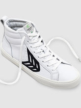Load image into Gallery viewer, CATIBA High Off White Leather Black Logo Sneaker Women