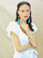 Load image into Gallery viewer, Baroque Blue Tassel Earrings