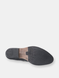 Womens/Ladies Leather Isla Zip Up Ankle Boot - Black