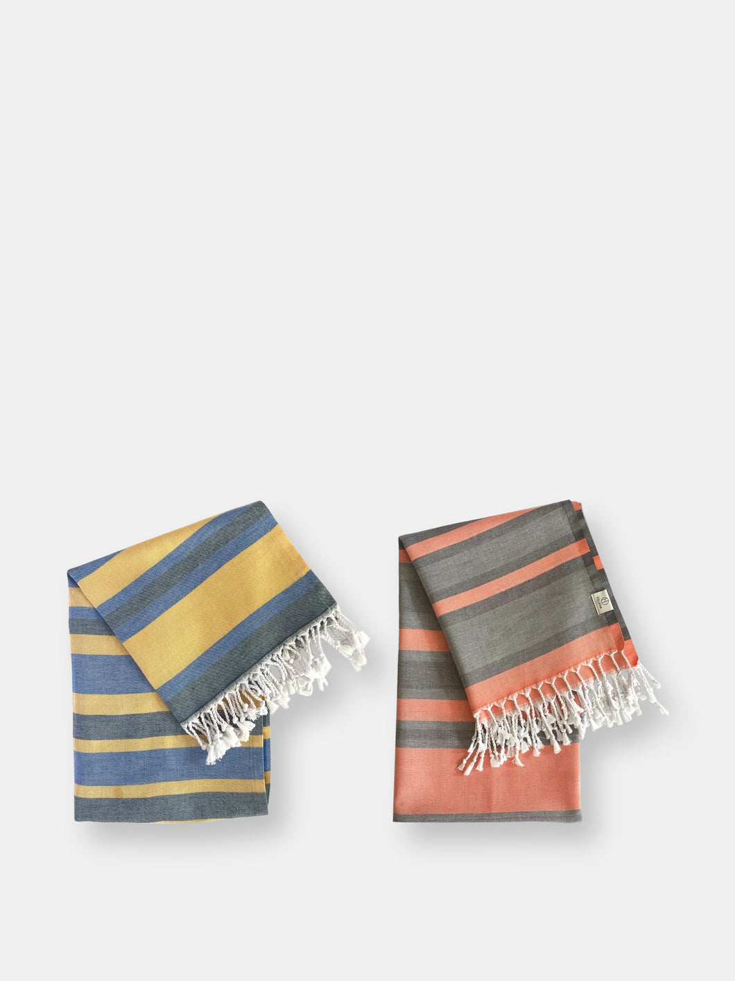 Samara Blue & Yellow + Gray & Orange Turkish Towel Set