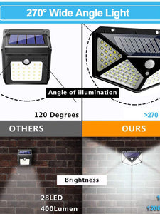 2 Pks Solar Motion Security Light 270 degree Coverage 3 Intelligent Modes