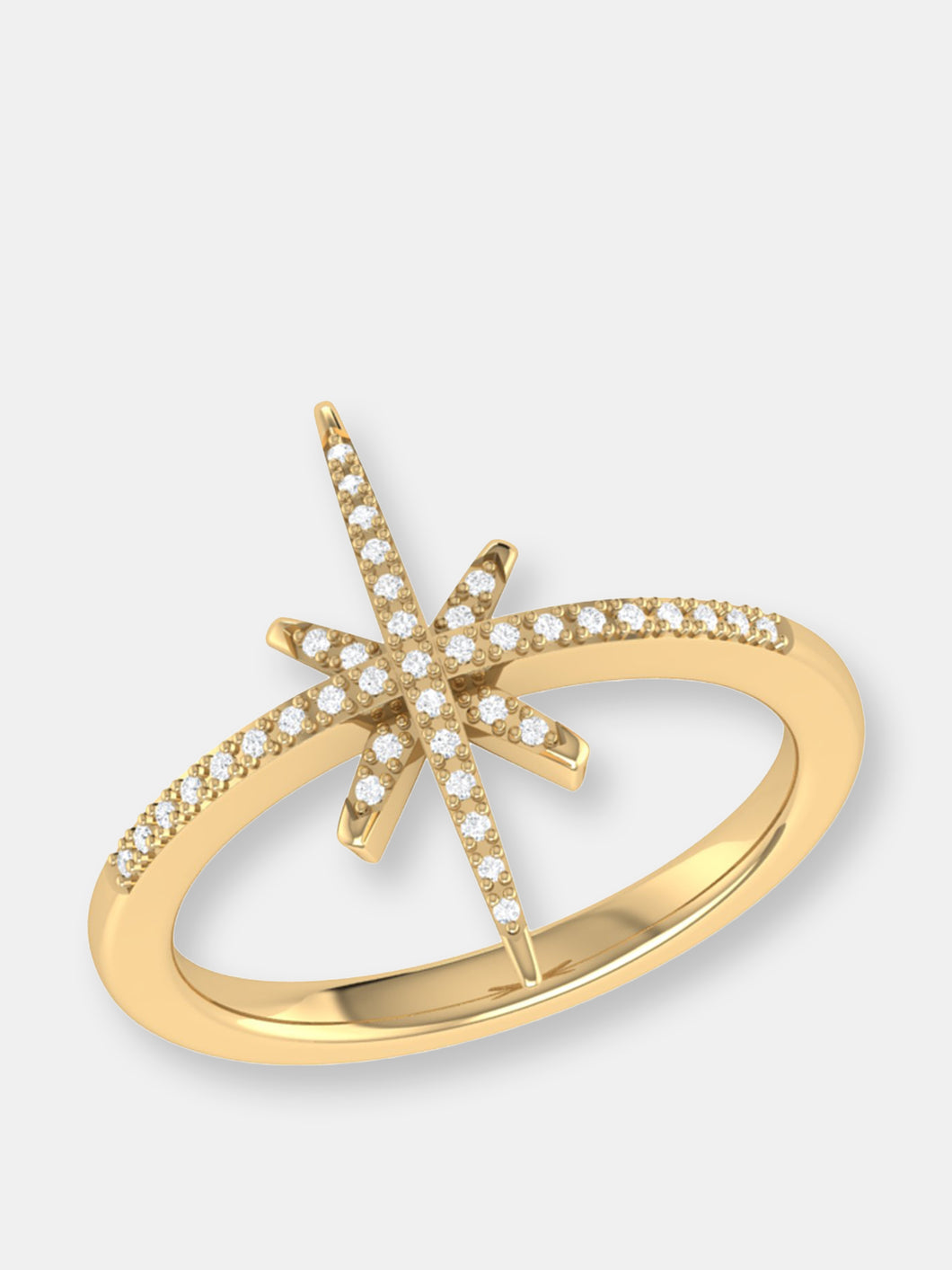 Twinkle Star Diamond Ring In 14K Yellow Gold Vermeil On Sterling Silver