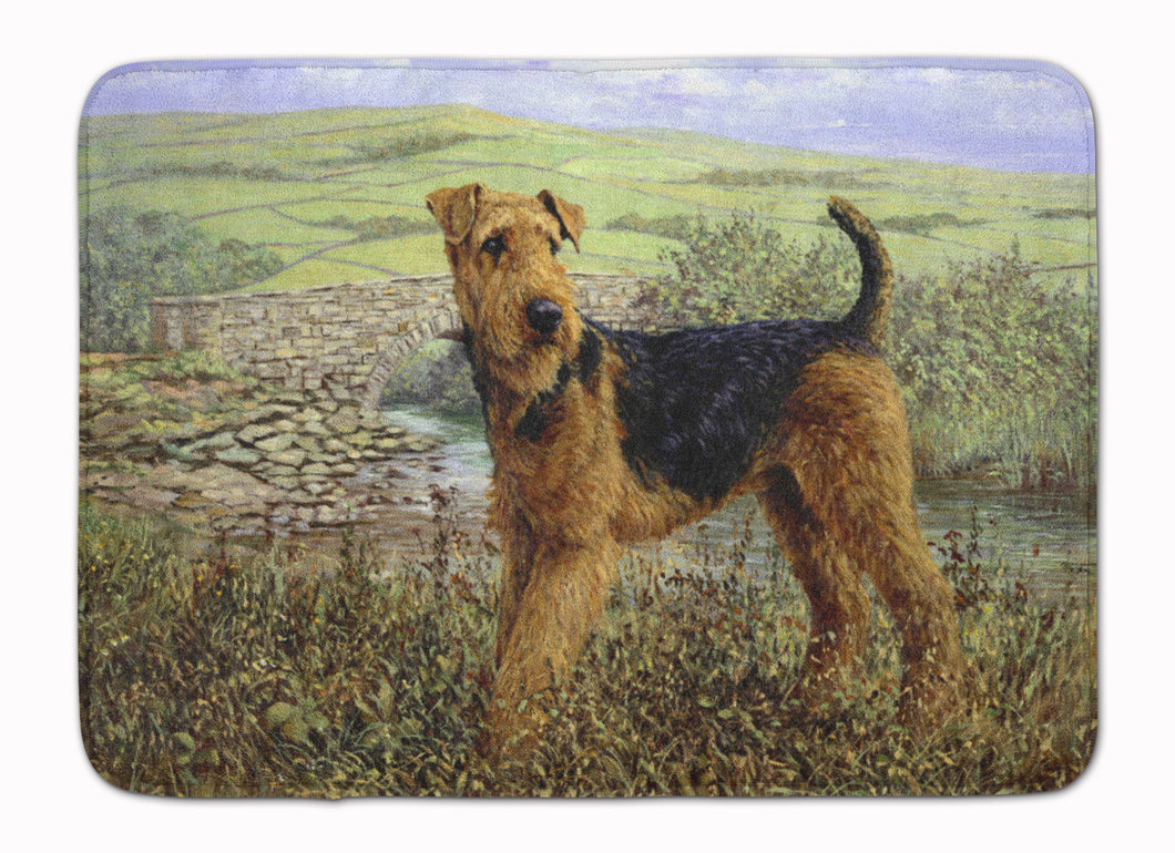 19 in x 27 in Airedale Terrier The Kings Country Machine Washable Memory Foam Mat