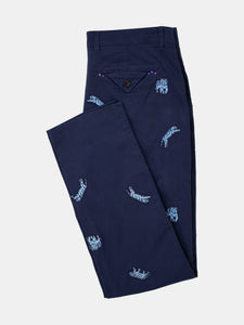 Charles Tiger Embroidery Navy
