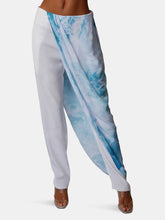 Load image into Gallery viewer, Skirt Pant in White &amp; Pacific Surf Crepe
