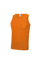 Load image into Gallery viewer, Just Cool Mens Sports Gym Plain Tank/Vest Top (Orange Crush)