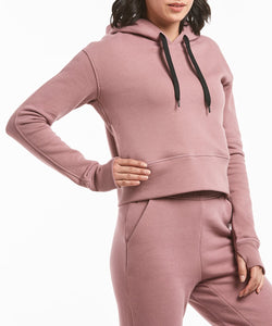 Luxe Fleece Cropped Hoodie | Women's Mauve