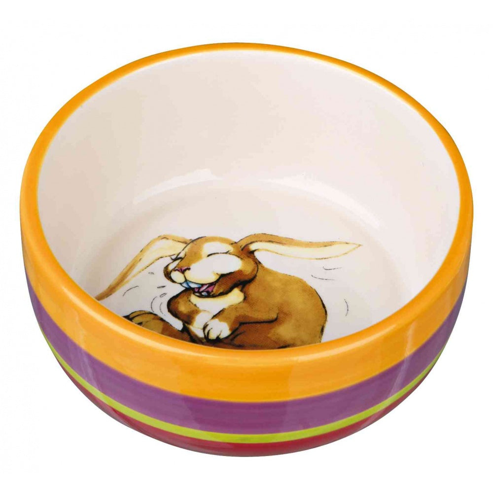 Trixie Ceramic Rabbit Bowl (Multicolored) (11cm x 11cm)