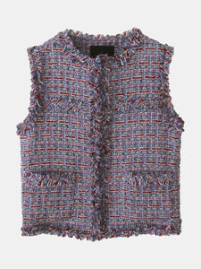 Fray Hem Tweed Vest