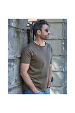 Load image into Gallery viewer, Tee Jays Mens Raw Edge Short Sleeve T-Shirt (Olive Green)